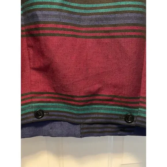 Perry Ellis Portfolio Vintage Stripe Skirt Jacket Suit Set - Picture 13 of 16